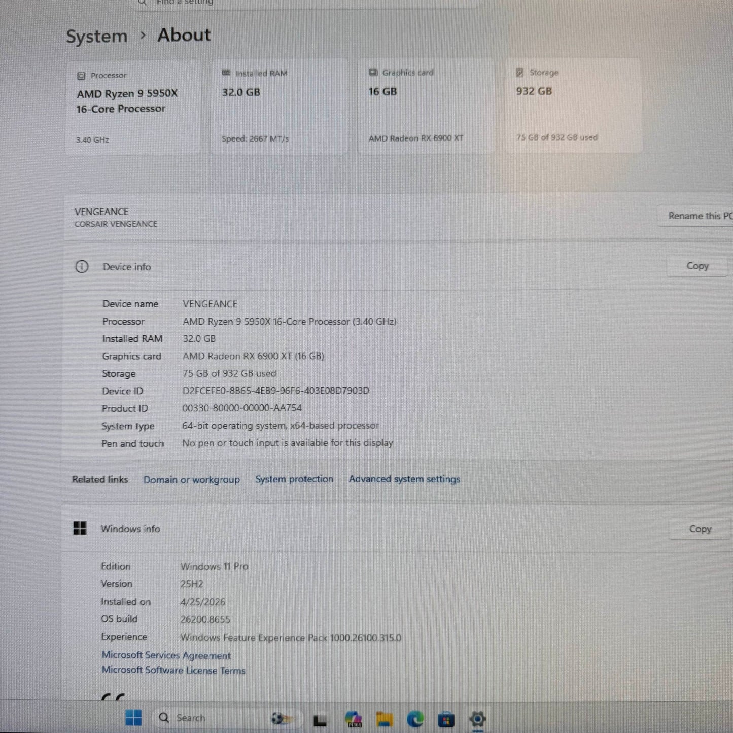 Alienware Aurora R14 Ryzen 9 5950X 3.40GHz 32GB RAM 1TB SSD Radeon RX 6900 XT