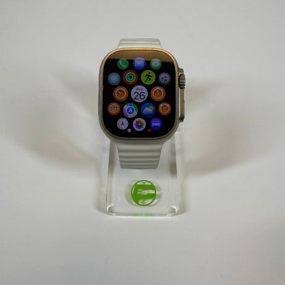 GPS Only Apple Watch Ultra 49MM Natural Titanium White Sport Band MNH83LL/A