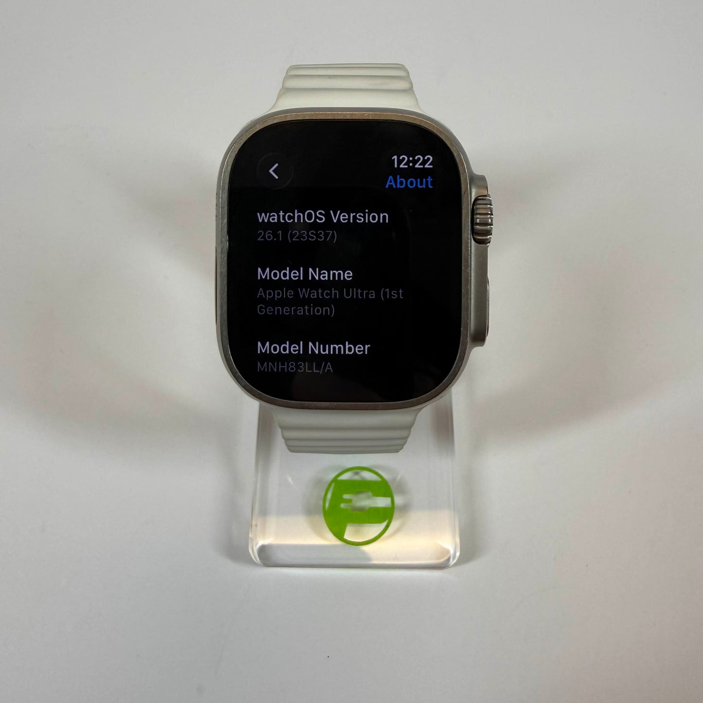 GPS Only Apple Watch Ultra 49MM Natural Titanium White Sport Band MNH83LL/A