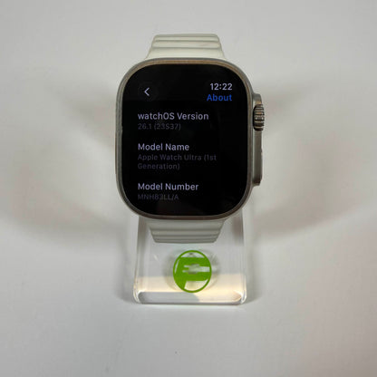 GPS Only Apple Watch Ultra 49MM Natural Titanium White Sport Band MNH83LL/A