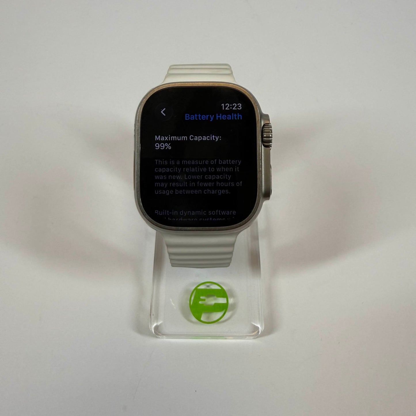 GPS Only Apple Watch Ultra 49MM Natural Titanium White Sport Band MNH83LL/A